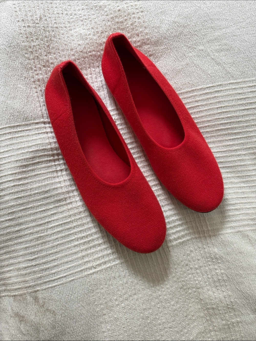 Everlane Red Knit Ballet Flats